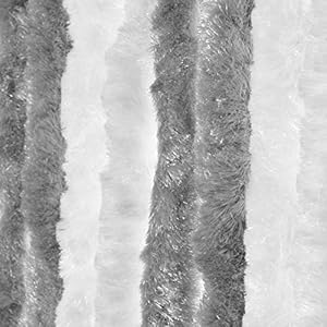 Vliegengordijn-kattenstaart- 90x220cm grijs-wit duo in doos