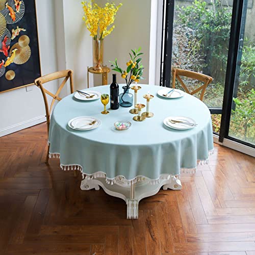 Xinmier Rotonda Tovaglia in Cotone e Lino Tovaglia...