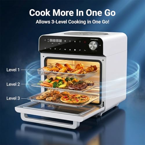 Image of INALSA Air fryer Oven 1700 W(Air Fryer + Steam)|10-in-1 Preset Air fry,Steam,Roast,Ferment,idli,Momos,Sanitize & More|15 L Large Family Size Capacity|Self Clean Function|2 Yr Warranty,Aero Steam Pro
