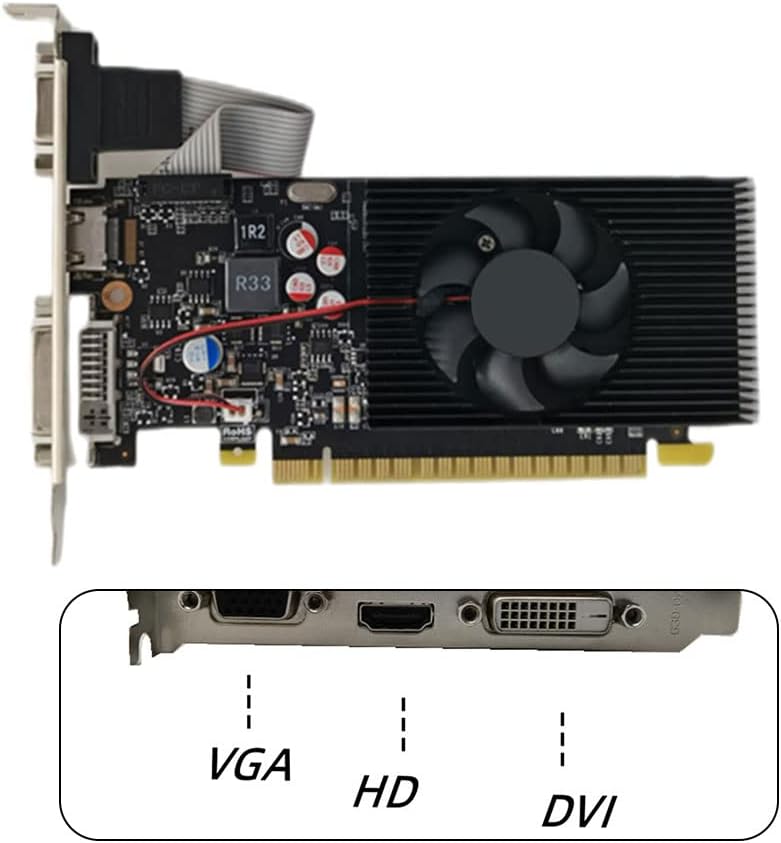 LIZHOUMIL Scheda grafica, GT730 4GB DDR3 128bit, temperatura più bassa e maggiore efficienza, scheda video desktop Scheda grafica VGA DVI PCI Express 2.0 16x per computer desktop da gioco