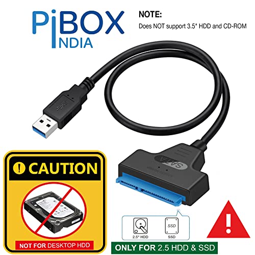 PiBOX India - USB 3.0 to 2.5" SATA III Hard Drive Adapter 0.5 M Long Cable w/UASP - SATA to USB 3.0 Converter for SSD/HDD - Hard Drive Adapter... - Image 2