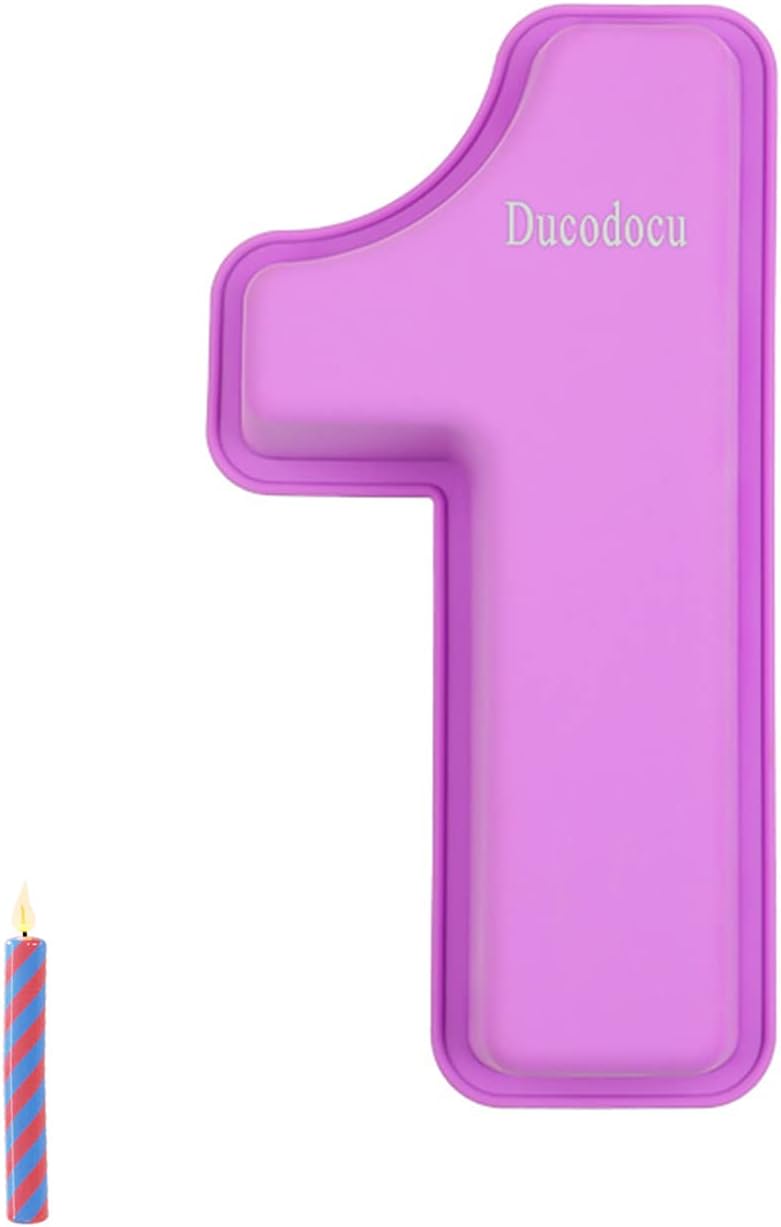 Large Silicone Number Cake Mould 3D Novelty Cake Pan DIY Baking Mold for Birthday Anniversary Number of 1