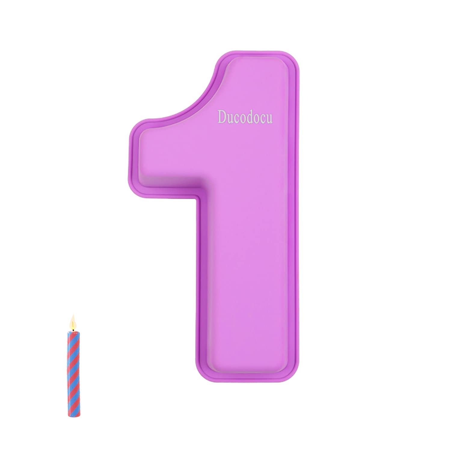 Large Silicone Number Cake Mould 3D Novelty Cake Pan DIY Baking Mold for Birthday Anniversary Number of 1