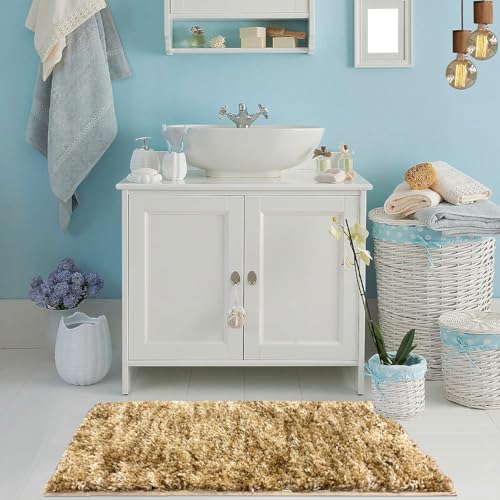 Image of Amazon Brand - Umi Hawai Microfiber Bath Mat Super Soft Non-Slip Washable Multipurpose Bathroom mat, Bedroom Doormat for Home -Anti Gold, (60x90 cm) Pack of 1