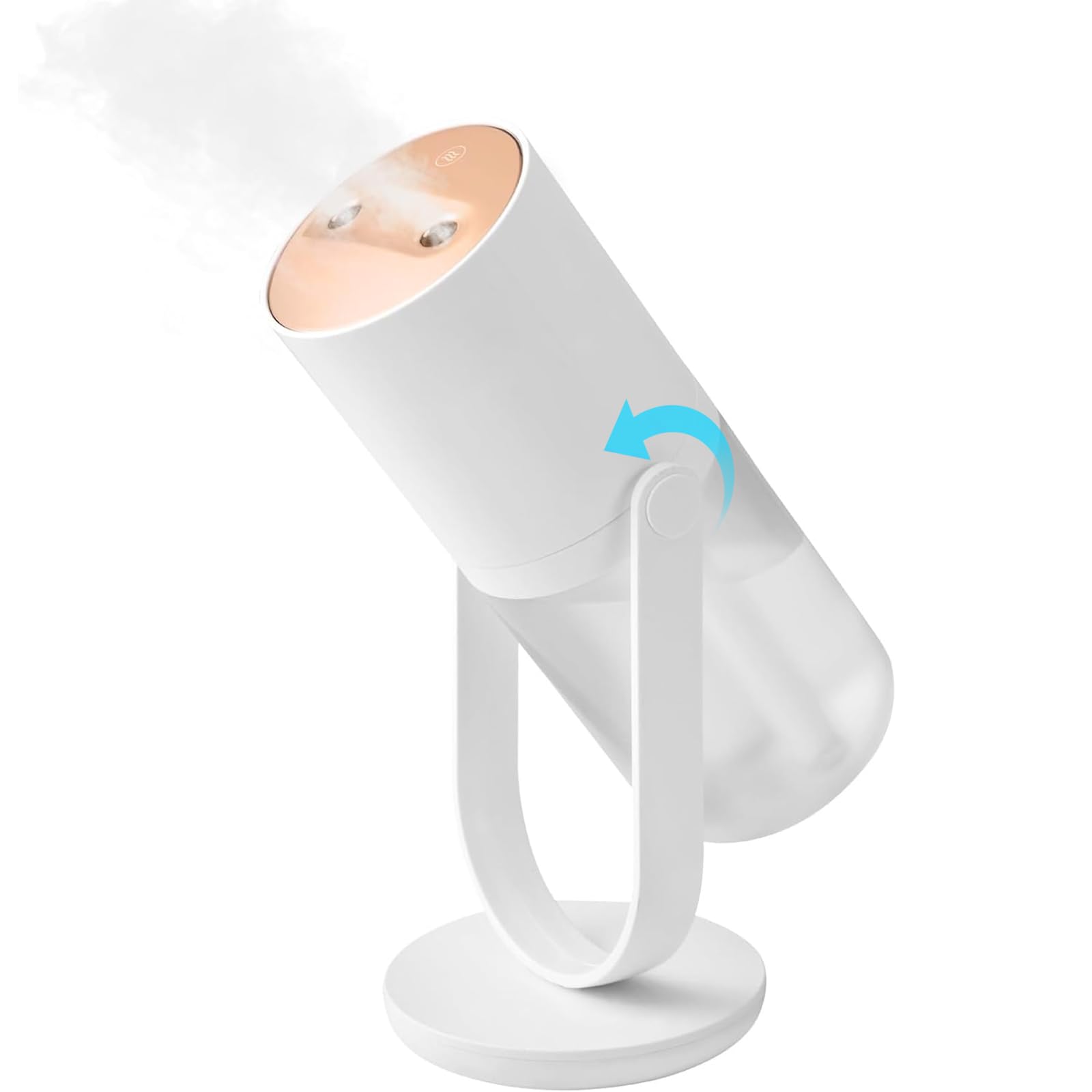 Humidifier, 450ml Mini Wireless Desktop Cool Mist with 90° Rotatable Sprayer for Face, Plant, Home, Bedroom, Office, Rechargeable, 28dB Quiet, Night Light, 4-8 Working Hours, Auto-Off