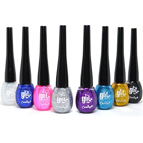 8 CHERIMOYA GLITZ EYE LINER GLITTER LIQUID EYELINER MAKEUP + FREE EARRING