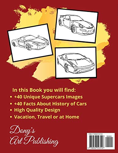 Super Car Coloring Book +40 Educational Facts About Cars: Ultimate Luxury Cars image 4