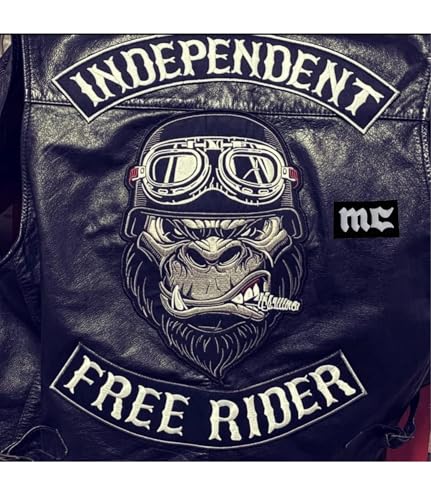 SUMA SHOP Lot de 3 patchs brodés thermocollants – Big Patch – Toppe, Patch Biker – Grand set pour gilet de moto, iron-On pour décorer les vêtements de...