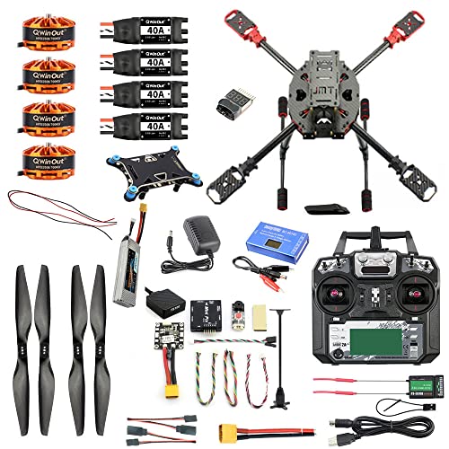 QWinOut J630 DIY 2.4GHz 4-Aixs Aircraft Full Set RC Copter 630mm Frame Kit Mini PIX+GPS FS-i6X Brushless Motor ESC Altitude Hold