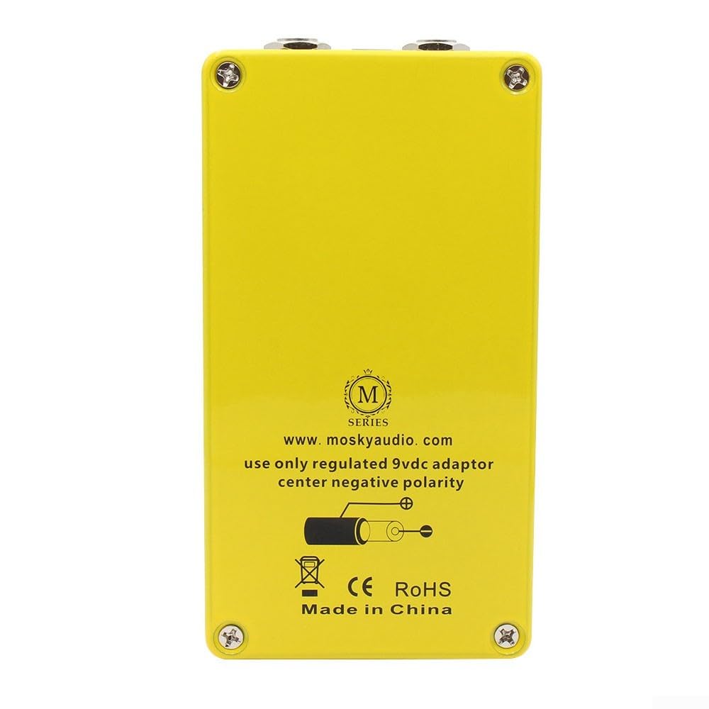 Pedale di distorsione per chitarra elettrica per preamplificatore mosky Overdrive Interruttore a 4 modalità di frequenza alta bassa per registrazione dal vivo Modern Drive giallo