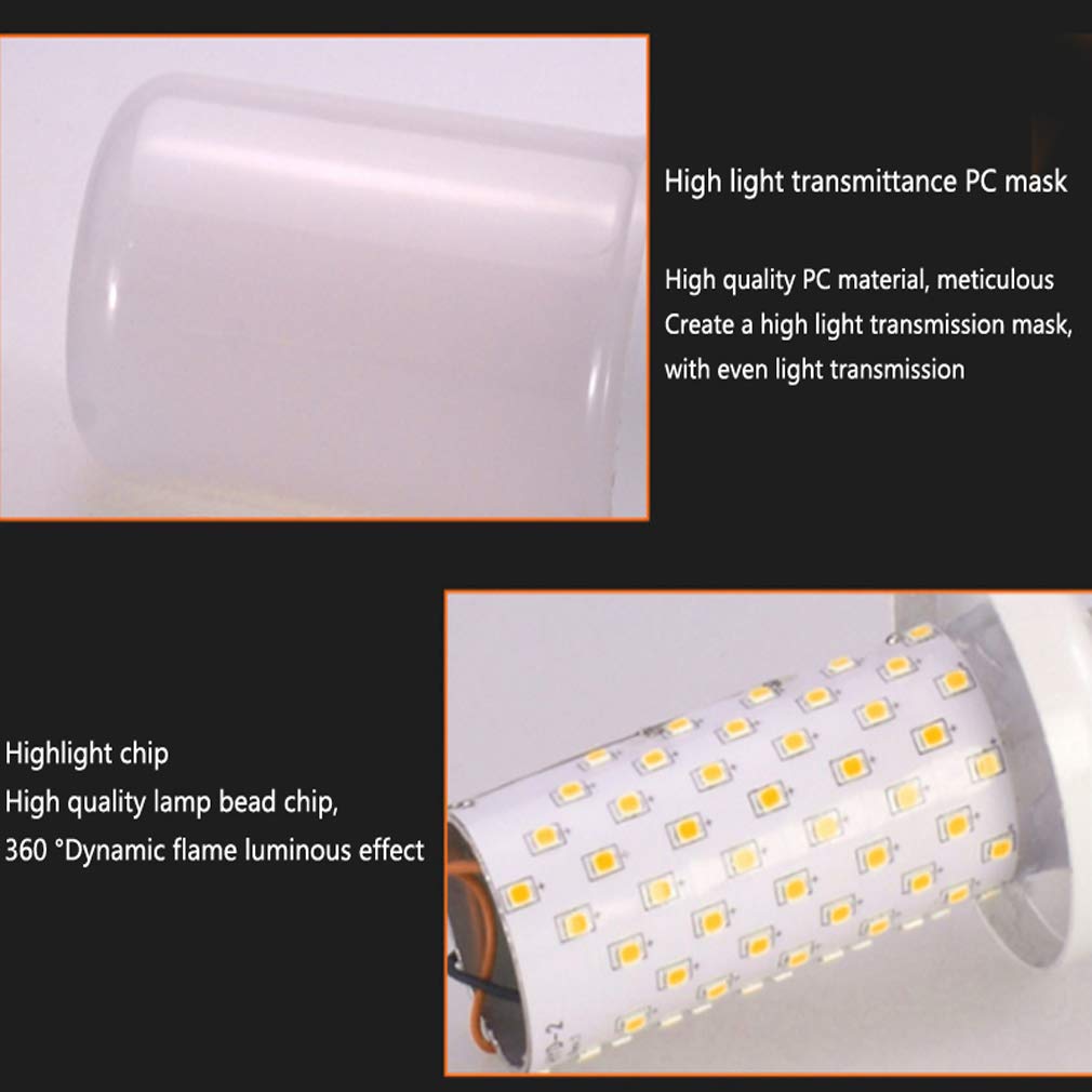 Lampadina A Fiamma 5W, E27 LED Effetto Fuoco Tremolante Lampadina E14 LED Flickering Fire Effect Lampadina con 2 modalità Flicker Fiamma Lampadina per Natale Casa Hotel Bar,E27,10pcs