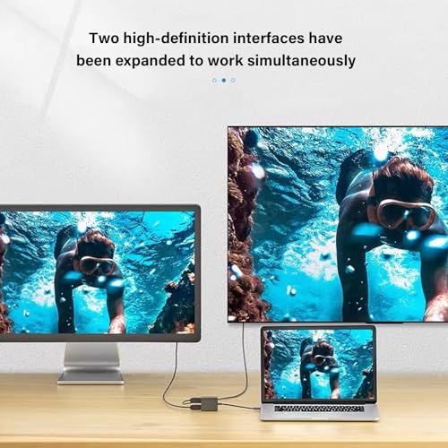 Adaptateur compatible USB C vers double HDTV pour écrans d'ordinateur de bureau multitâche - 3