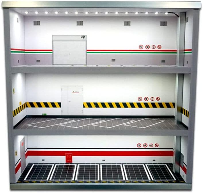 1:64 Hot Wheels Display Case, 3-Tiers Mini Model Car Display Cabinet with LED Light and Acrylic Cover for Hot Wheels Matchbox Mini GT Die-cast Car Display and Storage