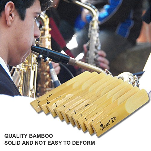 Sax Reed 10Pcs 2.5 Bamboo Saxophone Reeds Traditional Instrument Saxophone Replacement Alto Reeds Parts #TOP2