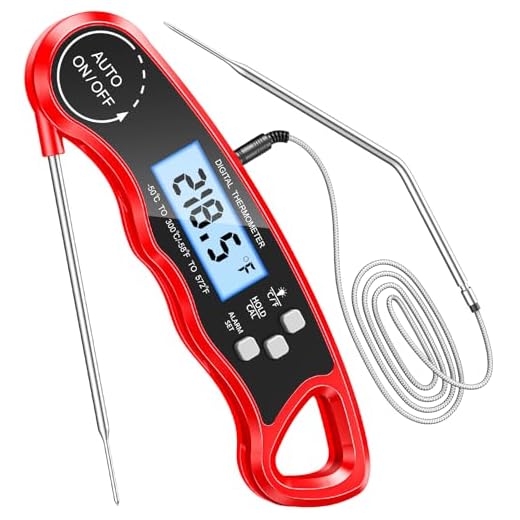 CIRYCASE Grillthermometer Digital, Sofort Lesen Fleischthermometer Bratenthermometer, Externe Lange Sonde mit 102cm-Edelstahlkabel, Alarmeinstellung, Backofenthermometer für Küche, BBQ, Ofen, Backen 6 CIRYCASE Grillthermometer Digital, Sofort Lesen Fleischthermometer Bratenthermometer, Externe Lange Sonde mit 102cm-Edelstahlkabel, Alarmeinstellung, Backofenthermometer für Küche, BBQ, Ofen, Backen