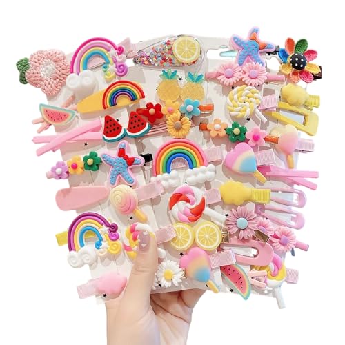 56 piezas de pinzas para el cabello con diseños de flores, frutas y animales, clips bonitos para niñas pequeñas, accesorios decorativos para el cabello miniatura 1
