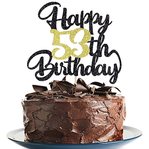 Image of 53th Happy Birthday Cake Topper and Decoration - Party Gift Plugin (53)