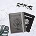 WALNEW Passport Holder for Travel, RFID Passport Cover Wallet for Women Men, PU Leather Passport Book Card Holder Case with Pen, Travelling Essentials for Flying