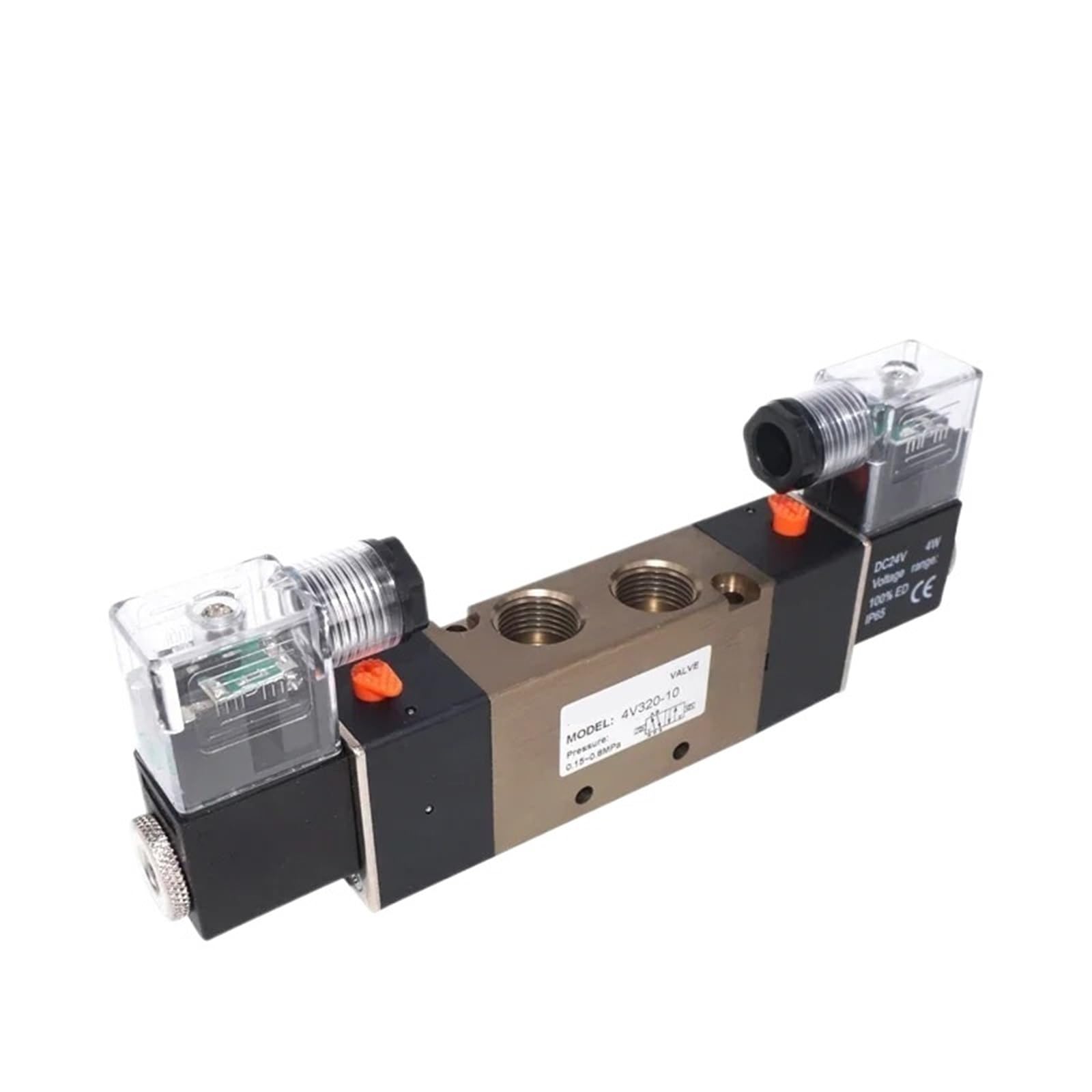 Elektrozawór pneumatyczny 4V320-10, DC 12V 24V, 110V, 220V, 380V, 3/8" BSPT, 2-pozycyjny, 5-drożny (4V320-10 AC380V, With 8mm Fittings)