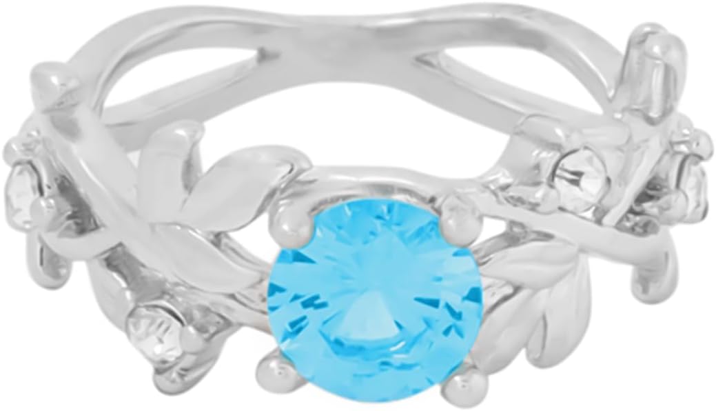 Yellow Chimes Blue Drop Tiara Silver Plated Ring for Women (Blue and Silver)(YCFJRG-17EX-SL)