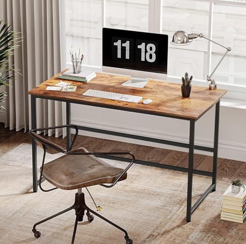Image of Portable Wood & Metal Computer Desk | Modern Writing Table | Multipurpose Study Table Best for Home, School, Office Work & More | Ideal for Kids & Adults