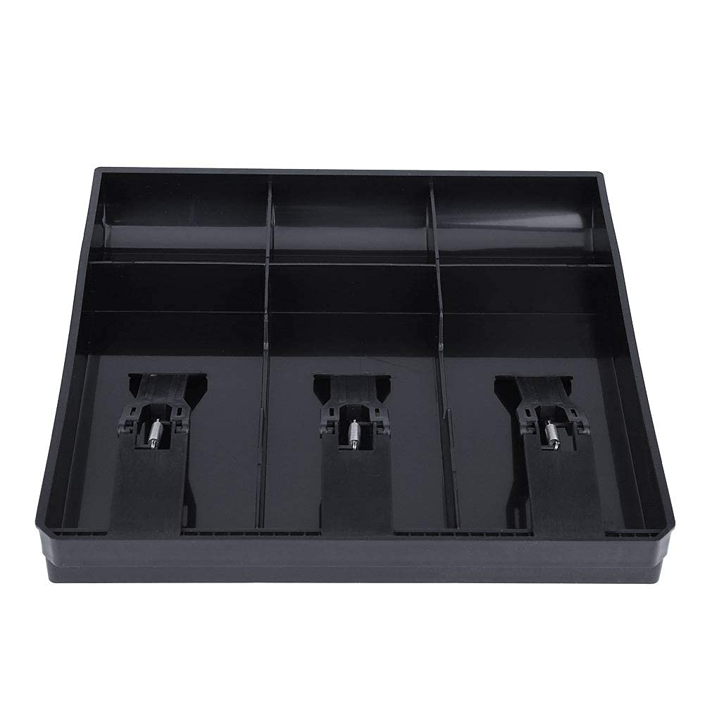 Cassetto Cassa Registratore, Vassoio dell'inserto per Contanti 3 Banconote 3 Monete Scatola Porta Soldi con Molla Robusta e Design a Forma di (Nero)