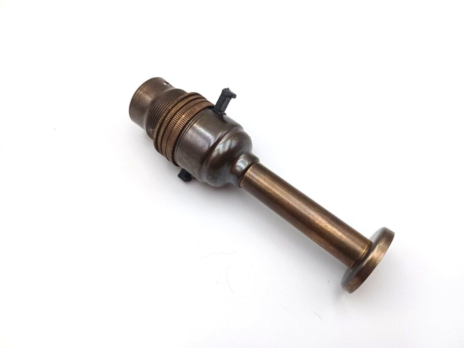 Antique Brass Switched Pedestal Lamp Holder Choice Of Heights (165Mm)