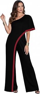 Womens 2025 One Off Shoulder Asymmetric Long Pant Jumpsuit Romper