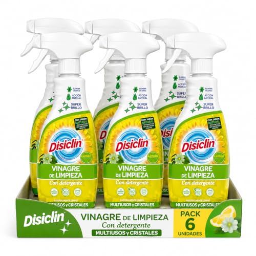 RASMACOR Spray Vinagre de Limpieza Multiusos Disclin 750 ml | Pack 6 Unidades | Limpiador para Hogar, Cocina, Baño y Superficies Lavables