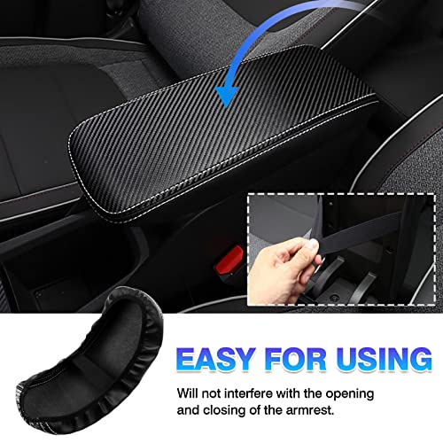 Image of Autorder Center Console Cover for Chevy /Chevrolet Trailblazer 2021-2025 2026 Accessories Carbon Fiber Armrest Cover Anti-Scratch Middle Console Pad Leather Armrest Protector