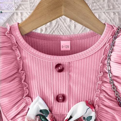 Image of Buy & Try Berry Lycra Girls Printed Frock, Full Sleeve, Soft Stretchable Fabric, Comfortable Party & Casual Wear Dress for Kids