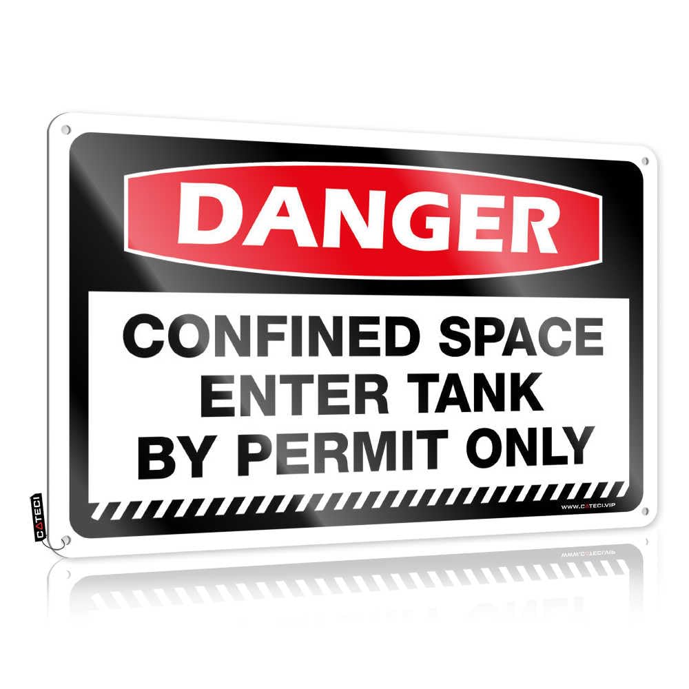 Fzfn Colour Danger Confined Space Enter Tank By Permit Only Cool Restroom Decor - Retro Wall Decor Essentials Hanging Wall Decor(30X40cm)