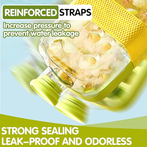 Ice Cube Bottle, cool summer ice bottle cup, 2 in 1 Touch-Free Ice Cube Tray Water Bottle with Lid and Bin, Easy Press to Release Vertical Ice Cube Tray with Lid for Freezer (Green 800ml)