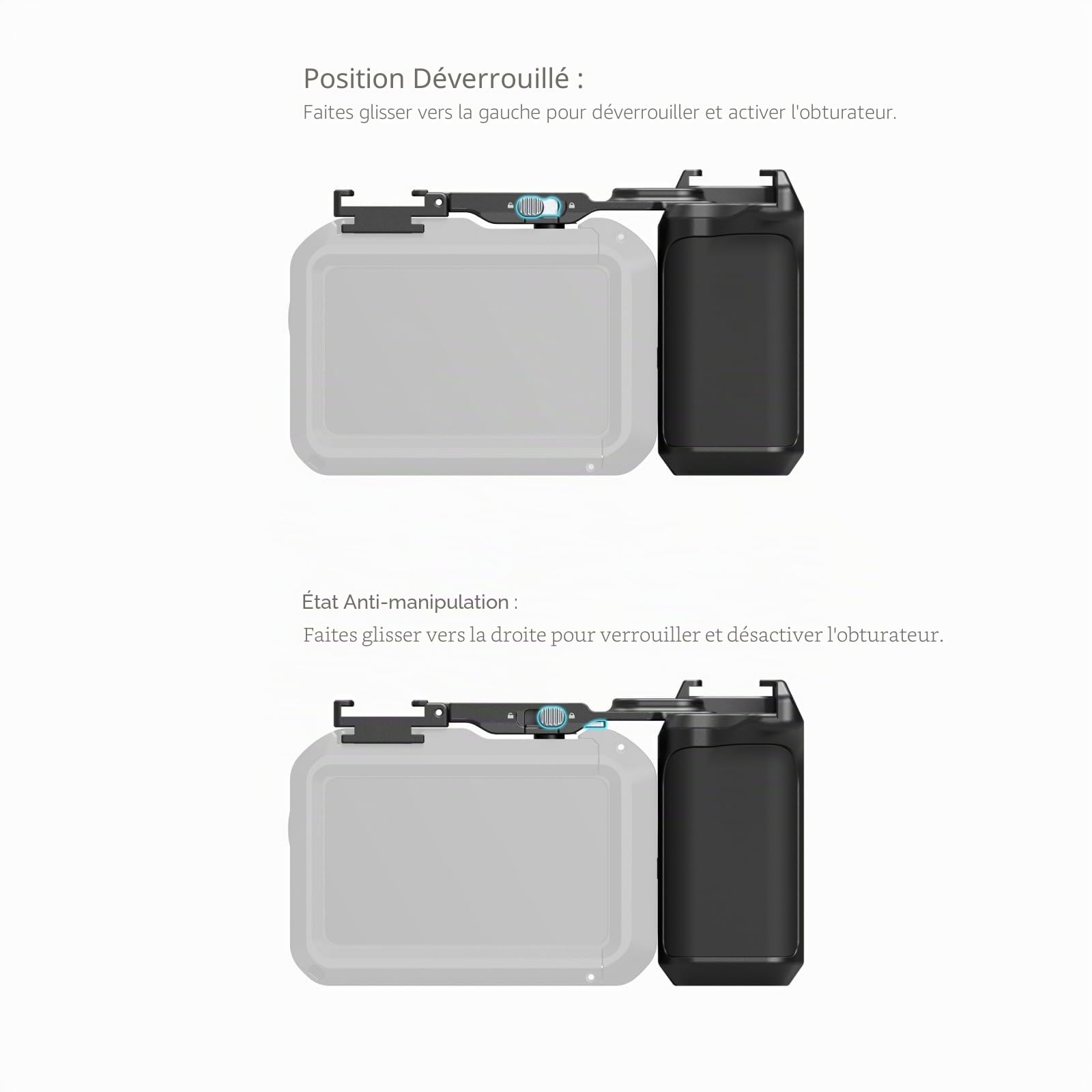 SmallRig Poignée pour DJI Osmo Action 6, poignée latérale pour la Photographie de Rue avec déclencheur et Griffe Porte-Accessoires, Compatible avec Les Cages SmallRig Action 6 5887/5888-6259