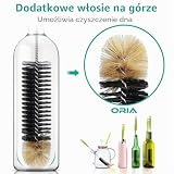ORIA Szczotka do czyszczenia butelek z uchwytem, długa nylonowa szczotka do rur, zestaw do kieliszków do wina, butelek, klawiatury, słomek, czajników, karafek (zestaw 4 szt.)