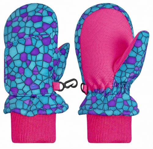 Image of N'Ice Caps Kids Waterproof Snow Mittens Cold Weather Thinsulate Insulated | Toddler Gloves with Easy-On Extra-Wide Hook and Loop Flap, Durable Grippers Provide Dexterity for Winter Play and Skiing