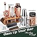 Mixology Bartender Kit: 10-Piece Bar Tool Set with Bamboo Stand | Perfect Home Bartending Kit and Martini Cocktail Shaker Set For a Perfect Drink Mixing Experience | Fun Housewarming Gift (Copper)