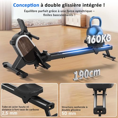 Rameur magnétique CHAOKE Bluetooth 16 niveaux