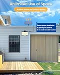 AUDERWIN 294 LED Lumières extérieures du capteur de mouvement solaire, lumières solaires 2600LM, IP67 Lampes de sécurité extérieures étanches à l'énergie solaire pour jardin de garage Patio, 2 Boîte noire