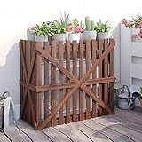 Pantalla de privacidad para exteriores y estante de flores para cubierta de aire acondicionado, ideal para jardín, terraza, balcón