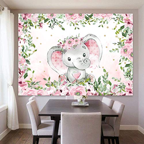 Fondo Fotográfico Rosa Elefante 7x5ft Baby Shower miniatura 4