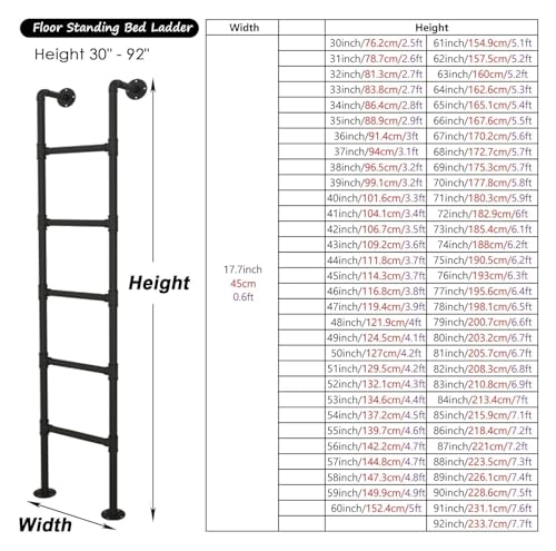 Escalera para camas elevadas y sótano con base de disco fija 4
