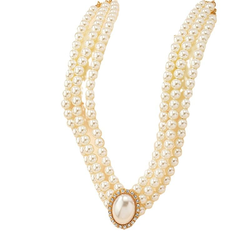 fizzoqi Niche Light Multi-Layer Pearl Diamond Gem Necklace - Internet Celebrity Blogger’s Favorite-picture-16