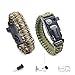 Pulsera De Supervivencia, Equipo De Salvamento Que Incluye Brújula, Cordón De Paraguas De 3,6 m,Mini sierr De Emergencia y Silbato (Verde Militar / Verde Camuflaje)