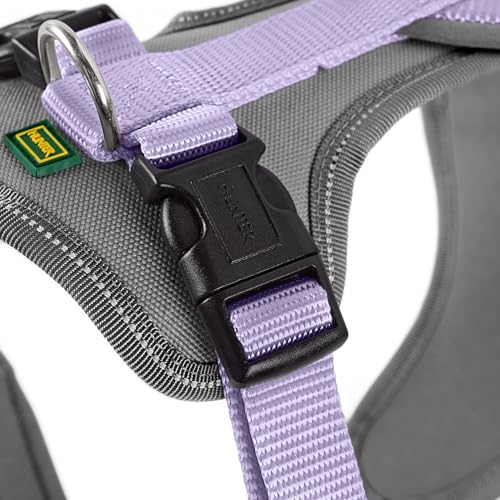 Hunter Hundegeschirr NEOPREN, Farbe: Lavendel/grau, strapazierfähiges Nylon, mit weichem Neopren gepolstert, reflektierendes 3M Scotchlite Reflective Material, pflegeleicht, komfortabel, Größe: S