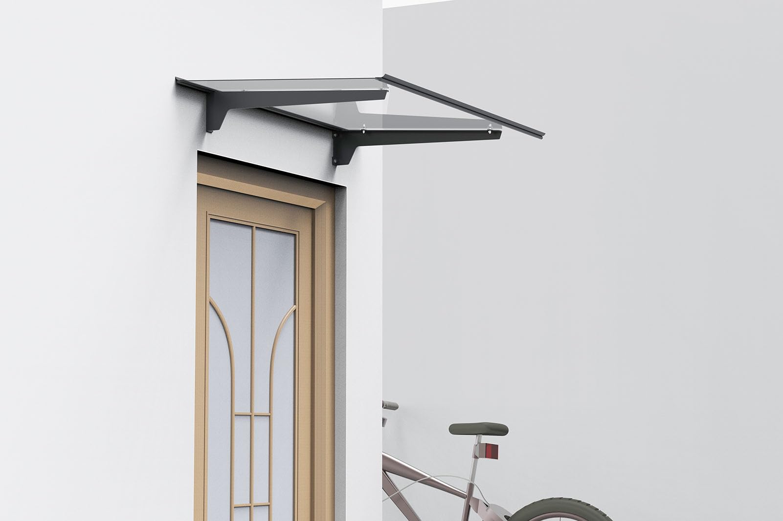 Schartec Aluminium-Vordach T1400 Aluminium-Vordach als Eingangsvordach, Haustürvordach, Eingangsüberdachung, Hauseingangsdach mit edlem Design