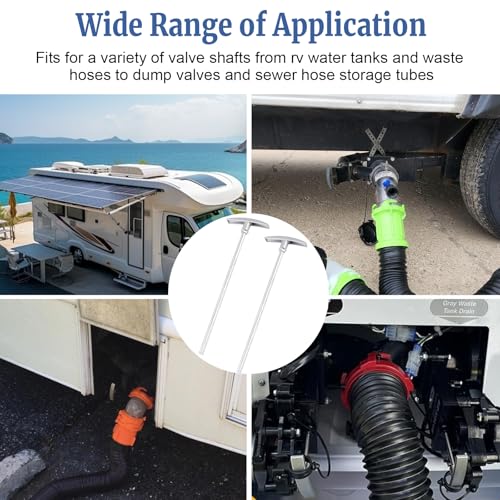 Image of RV Waste Valve Extension Tube 9 Inch TX9HPB RV Waste Valve Handle Replacement - Valve Aluminum Tube Extension Rod Facilitates Waste Management Compatible with RV Sewer Hose Kit - 2 Pcs