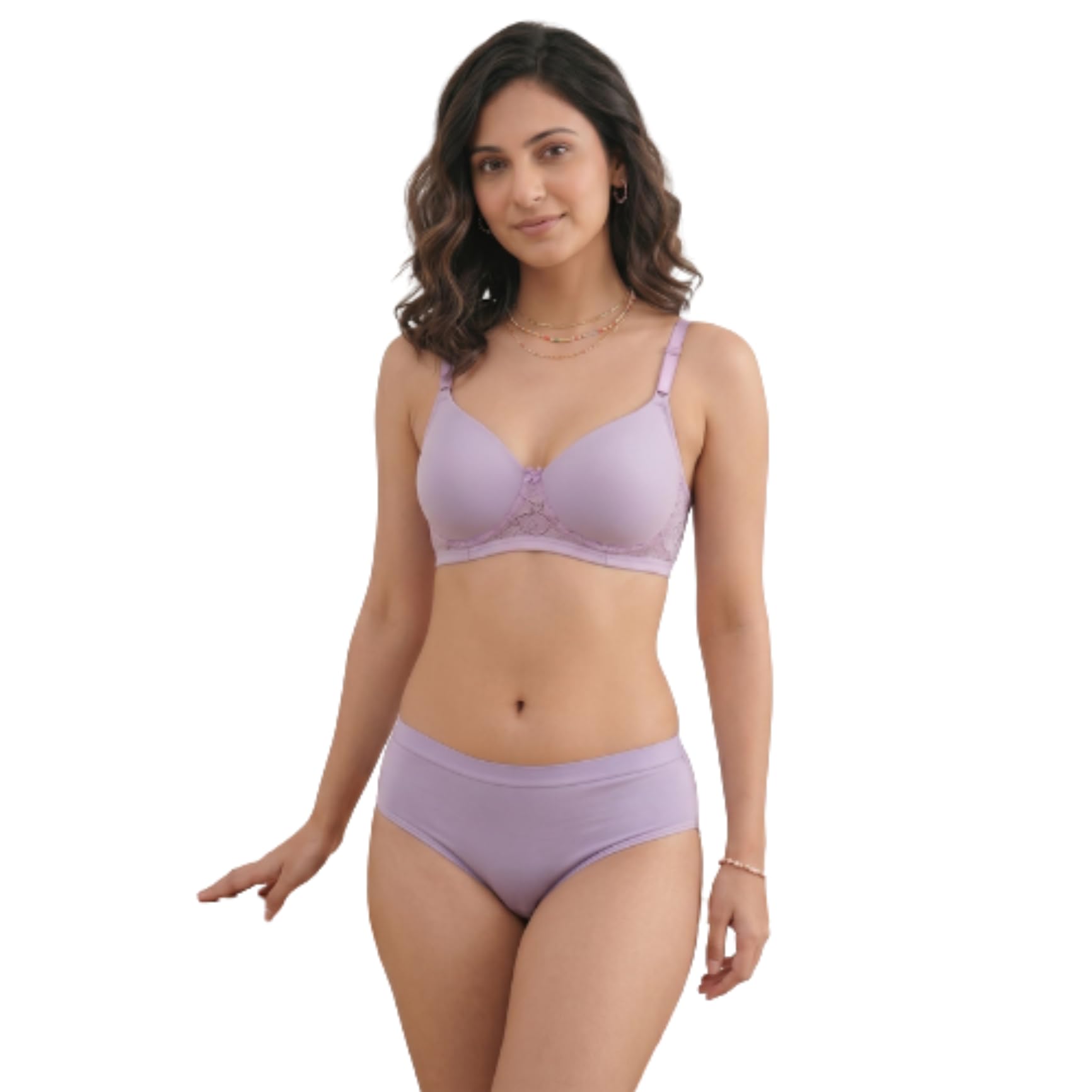 Women's Bra Panty Set | Padded Lycra Blend Bra with Matching Panty | Soft Stretch Comfortable Lingerie Set Innerwear for Women-picture-53