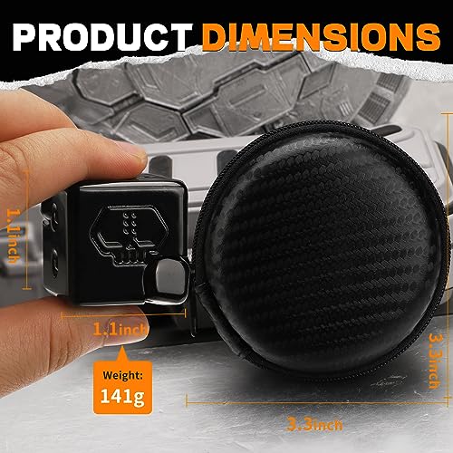 Image of 2-in-1 Metal Infinity Cube Spinner Fidget Toy for Adults Teens, Cool Magnetic Dice Puzzle Cube Desk Gadget, Gift for Men Boy Father (Black)