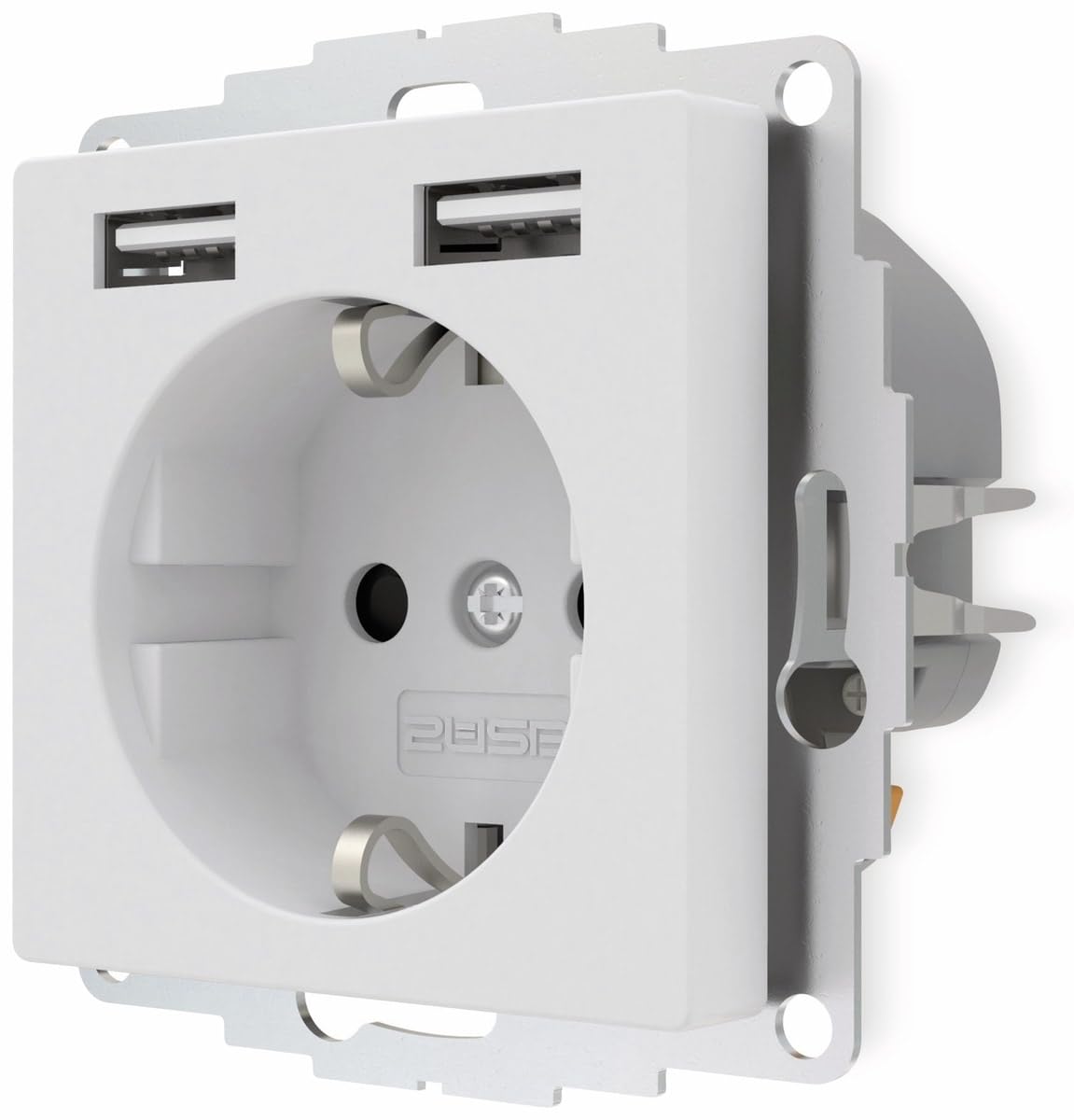 Unterputz-USB-A Steckdose chargeMAX 12 W (2,4 A) - 32 mm Tiefe - Energieeffizient - Schlankes Design - Weiß